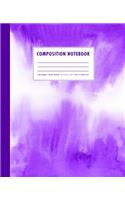 Composition Notebook: Violet Purple Watercolor Ombre Cover Wide Ruled