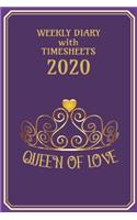 Weekly Diary with TimeSheets 2020