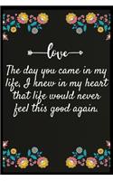 The day you came in my life, I knew in my heart that life would never feel this good again.: Notebook: The perfect wife. I love My wife Forever