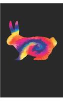 Tie Dye Rabbit Notebook - Rabbits Gift - Vintage Rabbit Lover Journal - Tie Dye Diary for Rabbit Lovers Zookeepers Endangered Animal Activists