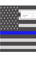 Thin Blue Line Composition Notebook: Thin Blue Line Composition Notebook, Law Enforcement Notebook, Cops Journal, Police Officers Notebook, 7.44 X 9.69 5 X 5 Graph Paper with 120 Pages 
