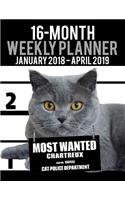 2018-2019 Weekly Planner - Most Wanted Chartreux: Daily Diary Monthly Yearly Calendar Large 8.5" x 11" Schedule Journal Organizer(8 Cat Planners 2018-2019)