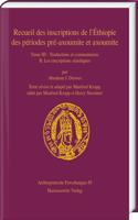 Recueil Des Inscriptions de l'Ethiopie Des Periodes Pre-Axoumite Et Axoumite