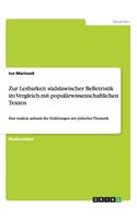 Zur Lesbarkeit südslawischer Belletristik im Vergleich mit populärwissenschaftlichen Texten: Eine Analyse anhand der Erzählungen mit jüdischer Thematik