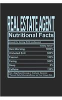 Real Estate Agent Nutritional Facts: 6x9 checkered notebook, 120 Pages, Composition Book and Journal, funny gift for your favorite Real Estate Agent