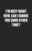 I'm Busy Right Now, Can I Ignore You Some Other Time?