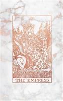 The Empress: Tarot Card Bullet Journal - 5 x 8 - Rose Gold Marble - Dot Grid Tarot Card Notebook