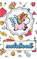 Notebook: Unicorn Note Book With Candy Tea Chocolate Tea Cups Pattern, Lined Paper Note Book For Girls To Draw, Sketch & Crayon or Color (Kids Teens Adult Jou