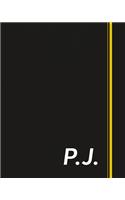 P.J.: Classic Monogram Lined Notebook Personalized With Two Initials - Matte Softcover Professional Style Paperback Journal Perfect Gift for Men and Women
