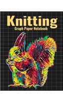 Knitting Graph Paper Notebook: 4:5 Ratio Knitter's Journal, With Colorful Squirrel Cover, 120 Pages, 8 x 10 inches / 20.3 x 25.4 cm