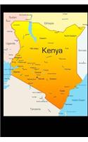 Map of Kenya Journal: 150 Page Lined Notebook/Diary