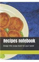 Recipes notebook: Design this recipe book for your taste! size 6" x 9", 80 recipes, 164 pages