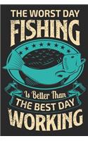 The worst day fishing is better than the best day working: Fishing Logbook for fishing lover to keep note of fishing days activity