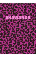 Shawanda: Personalized Pink Leopard Print Notebook (Animal Skin Pattern). College Ruled (Lined) Journal for Notes, Diary, Journaling. Wild Cat Theme Design wi