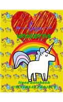 I LOVE UNICORN Lined Notebook 110 Pages: Diary For Girls, Jurnal Unicorns, Unicorn Handwriting Practice: Letter Tracing Workbook (Little Learner Workbooks)