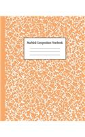 Marbled Composition Notebook: Orange - College Ruled Notebook - 100 Pages - 7.5 x 9.25 - Journal for Children, Kids, Girls, Teens And Women (School Essentials)