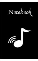 Notebook: Retro Design Notebook Quaver note for Music Lovers. Song Writing Journal: Lined/Ruled Paper For Musicians, Music Lovers, Students, Songwriting. Size