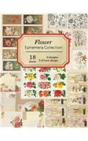 Flower Ephemera Collection: 18 sheets - over 200 vintage Ephemera pieces for DIY cards, journals and other paper crafts