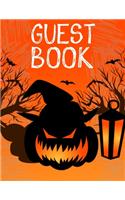 Guest Book: Halloween Party Guestbook Supply Essential,8.5 x 11 Sized, 100 Pages - Ideal for Halloween Costume Party