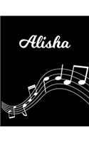 Alisha: Sheet Music Note Manuscript Notebook Paper - Personalized Custom First Name Initial A - Musician Composer Instrument Composition Book - 12 Staves a 