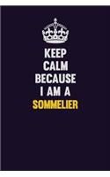 Keep Calm Because I Am A Sommelier: Motivational and inspirational career blank lined gift notebook with matte finish