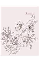 Notebook: Cherry blossom cover and Dot pages, Extra large (8.5 x 11) inches, 110 pages, notebooks and journals