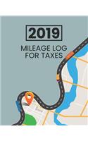 2019 Mileage Log For Taxes: Gas Mileage Log Book Tracker