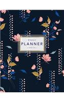 Weekly Planner 2019: Floral Planner - 8.5 X 11 in - 2019 Organizer with Bonus Dotted Grid Pages, Inspirational Quotes + To-Do Lists - Pretty Navy Flower Print(1 2019 Diary)