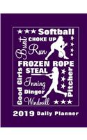 Softball Daily Planner: Softball Terminology Typography