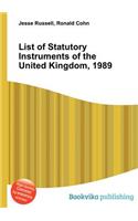 List of Statutory Instruments of the United Kingdom, 1989: (English)