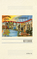 Vintage Lined Notebook Greetings from Cambridge, Massachusetts