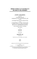 Defense of Privacy Act and privacy in the hands of the government