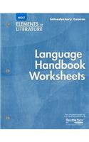 Elements of Literature: Language Handbook Worksheets Grade 6 Introductory Course