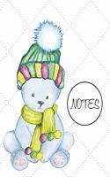 Notes: Sweet Polar Bear Notebook/Journal for Children Animals Lovers to Writing (8.5x11 Inch. 21.59x27.94 cm.) Wide Ruled Lined Paper 120 Blank Pages (WHIT