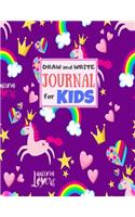 Draw and Write Journal for Kids: Cute Unicorn Matte Cover Design for Drawing, Creative Writing, Doodling, Creating Your Own Story, Illustration Book and Diary (Perfect Gift for Kids