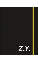 Z.Y.: Classic Monogram Lined Notebook Personalized With Two Initials - Matte Softcover Professional Style Paperback Journal Perfect Gift for Men and Women