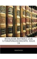 Breslauer Beitrage Zur Literaturgeschichte, Issue 14