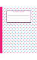 Composition Notebook: 8"x10" - Pink and Blue Lovebirds Cover from Scrawlables.com