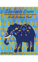 Elephant Lovers: A Blue Dream Coloring Book for Adult Relaxation