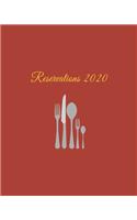 Reservations 2020: Reservation Book for restaurants, bistros and hotels - 370 pages - 1 day=1 page