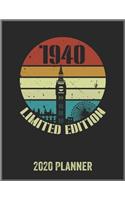 1940 Limited Edition 2020 Planner: Daily Weekly Planner with Monthly quick-view/over view with 2020 Planner