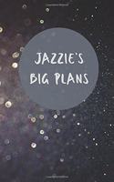 Jazzie's Big Plans - Notebook/Journal/Diary/Planner/To do - Personalised Girl/Women's Gift - Ideal Present - 100 lined pages (Dark glitter)