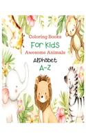 Coloring Books For Kids Awesome Animals Alphabet A-Z