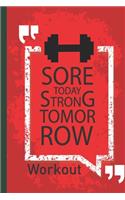 F4 Workout log book & Fitness Journal Score Today Strong Tomorrow