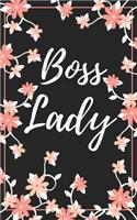 Boss Lady: Pink Floral Dot Grid Notebook & Bullet Journal (5 x 8'')