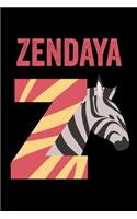 Zendaya: Animals Coloring Book for Kids, Weekly Planner, and Lined Journal Animal Coloring Pages. Personalized Custom Name Initial Alphabet Christmas or Birt