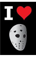 Blank Notebook - 100 Pages - I Love Hockey - Mask