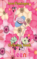Love Flamingos coloring book teen