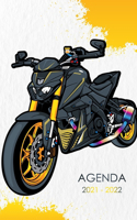 Agenda 2021 - 2022: Agenda Escolar dia por pagina Motocicleta Para estudiantes Primaria Colegio Secundaria Diaria y semanalmente Septiembre de 2021 a julio de 2022 plan