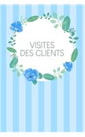 Visites des clients: Carnet à compléter pour l'enregistrement des conversations avec les (nouveaux) clients - Design: Fleurs bleues à l'aquarelle